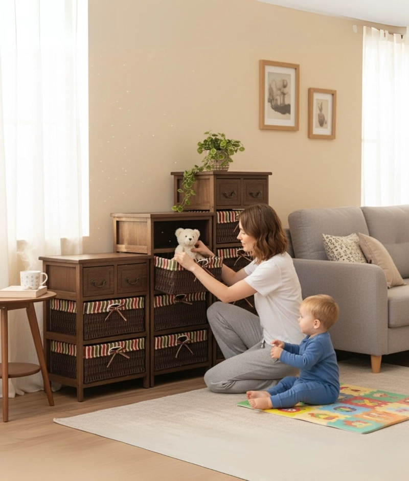 COMODA DECORATIVA ALMACENAMIENTO ELEGANTE FUNCIONAL JHN - 6