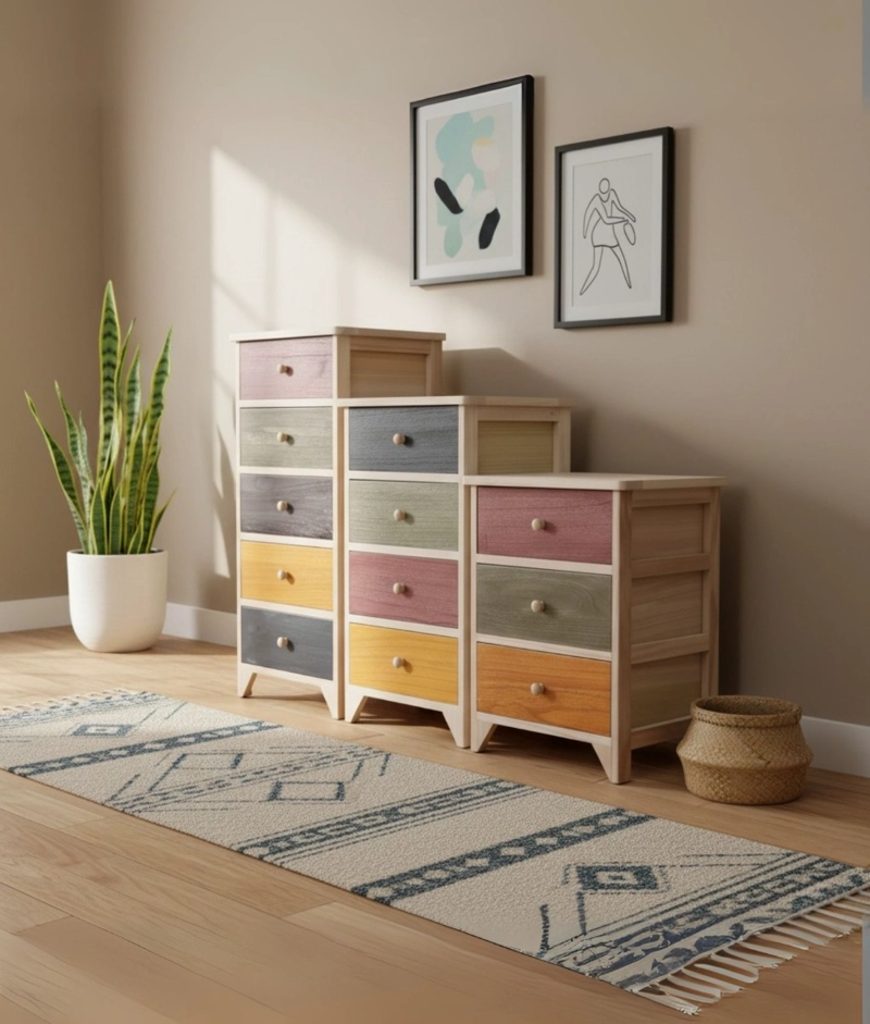 COMODA MULTICOLOR ORGANIZADOR MULTIFUNCIONAL HOGAR JHN - 2