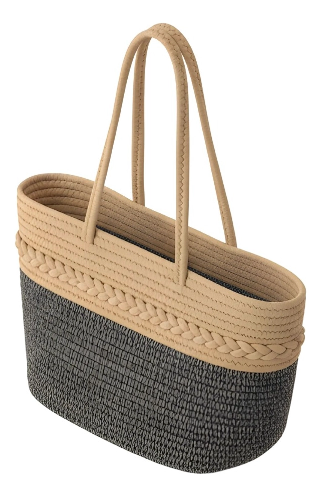 CARTERA BICOLOR BOLSO DISEÑO TEJIDO MINIMALISTA MODERNO JHN - 3
