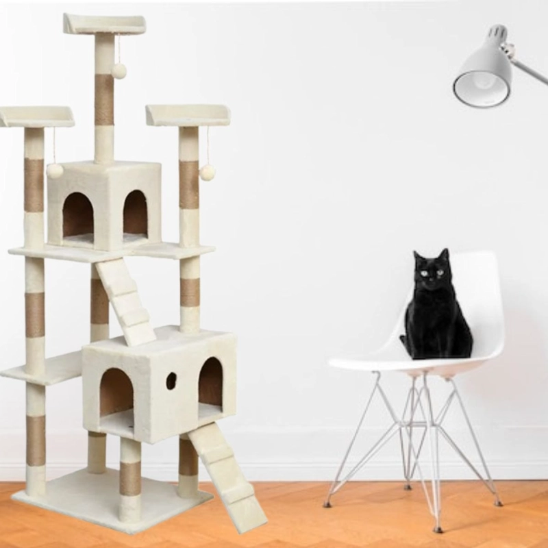 TORRE RASCADOR DE LUJO PARA GATOS MASCOTAS HOGAR LAU - 3