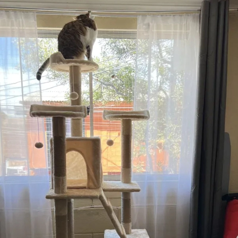 TORRE RASCADOR DE LUJO PARA GATOS MASCOTAS HOGAR LAU - 6