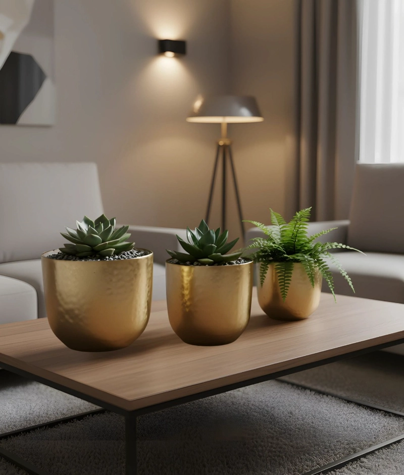 SET 3 MACETA DECORATIVA MULTIFUNCIONAL ELEGANTE VERSATIL JHN - 5
