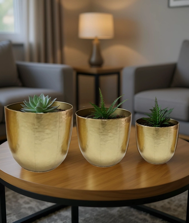 SET 3 MACETA DECORATIVA MULTIFUNCIONAL ELEGANTE VERSATIL JHN - 6