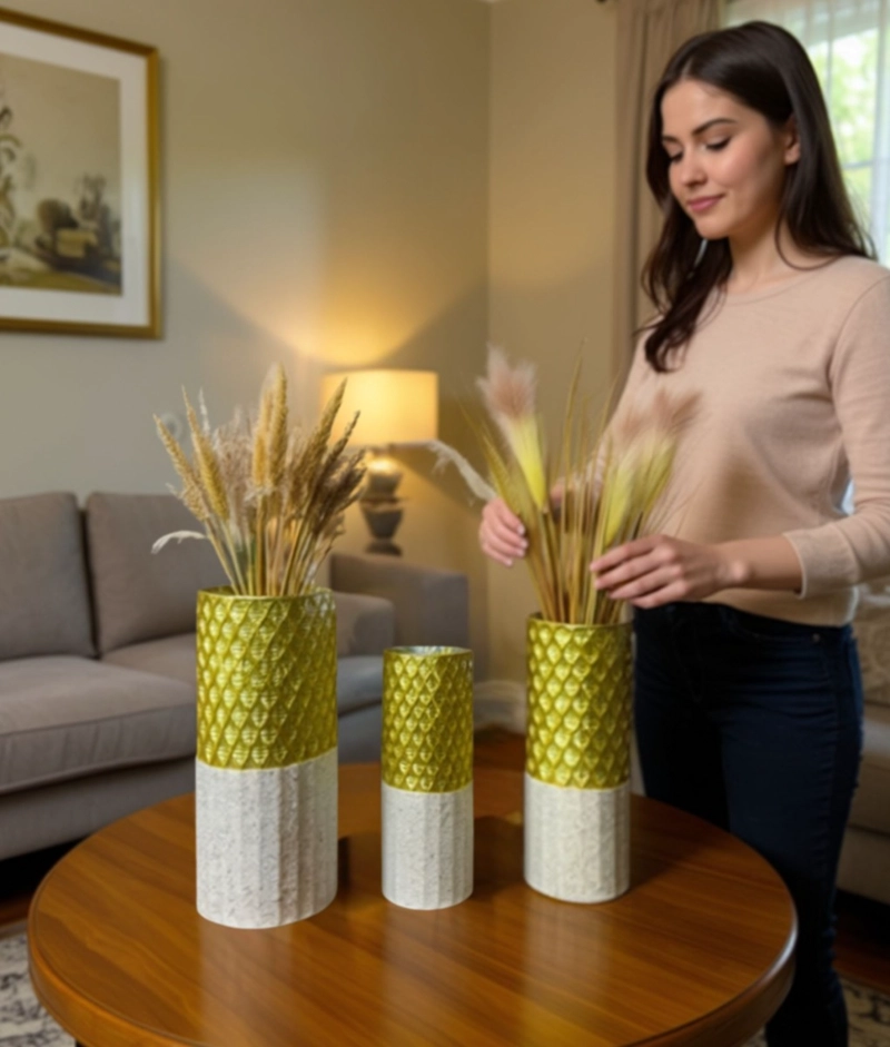 SET 3 FLORERO DECORATIVO GEOME TRICO CONTRASTE TEXTURA JHN - 2