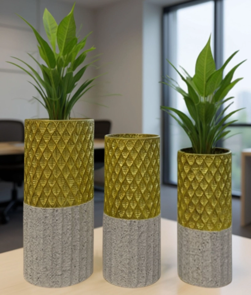 SET 3 FLORERO DECORATIVO GEOME TRICO CONTRASTE TEXTURA JHN - 9