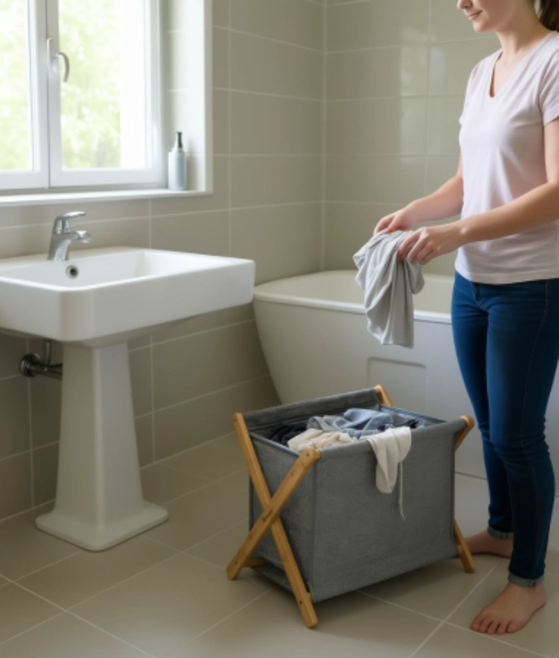 CANASTO ORGANIZADOR ROPA PLEGABLE MULTIFUNCIONAL HOGAR JHN - 2