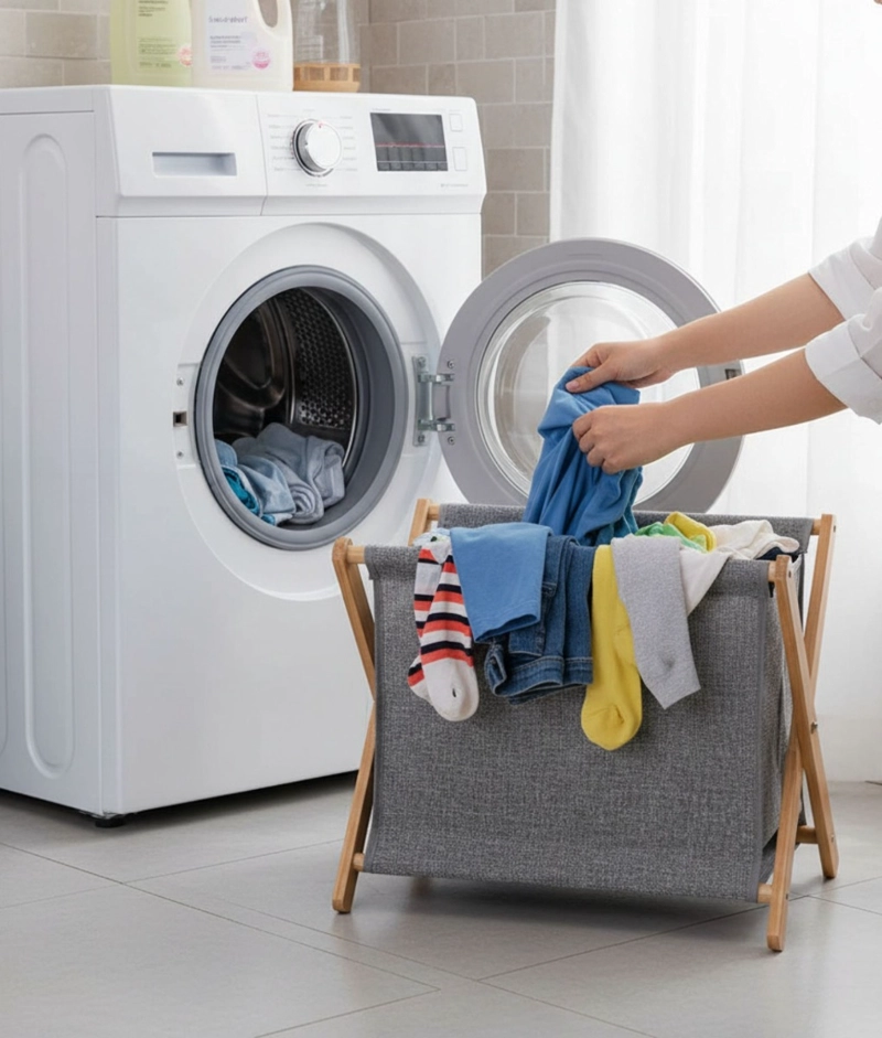 CANASTO ORGANIZADOR ROPA PLEGABLE MULTIFUNCIONAL HOGAR JHN - 4