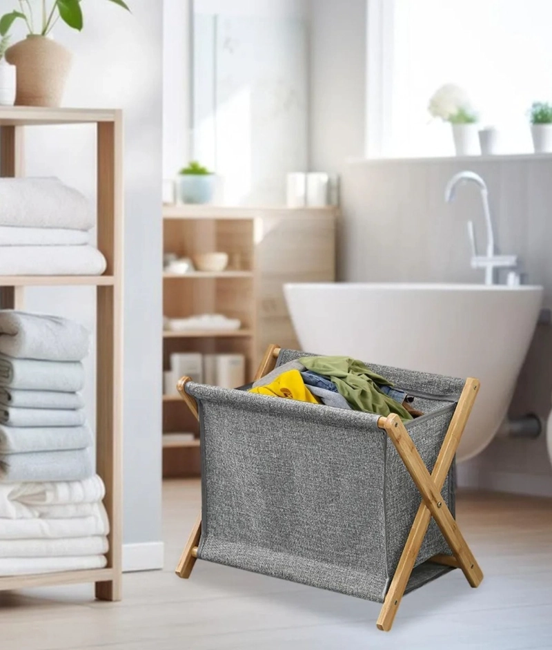 CANASTO ORGANIZADOR ROPA PLEGABLE MULTIFUNCIONAL HOGAR JHN - 6