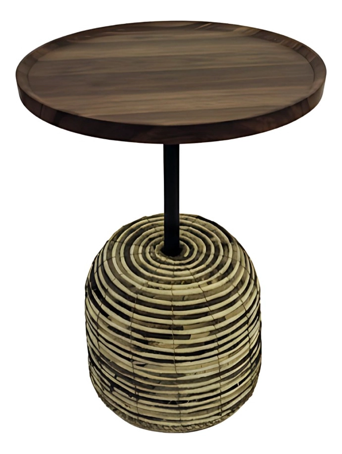MESA AUXILIAR DECORATIVA CENTRO MODERNA HOGAR REDONDA JHN - 1