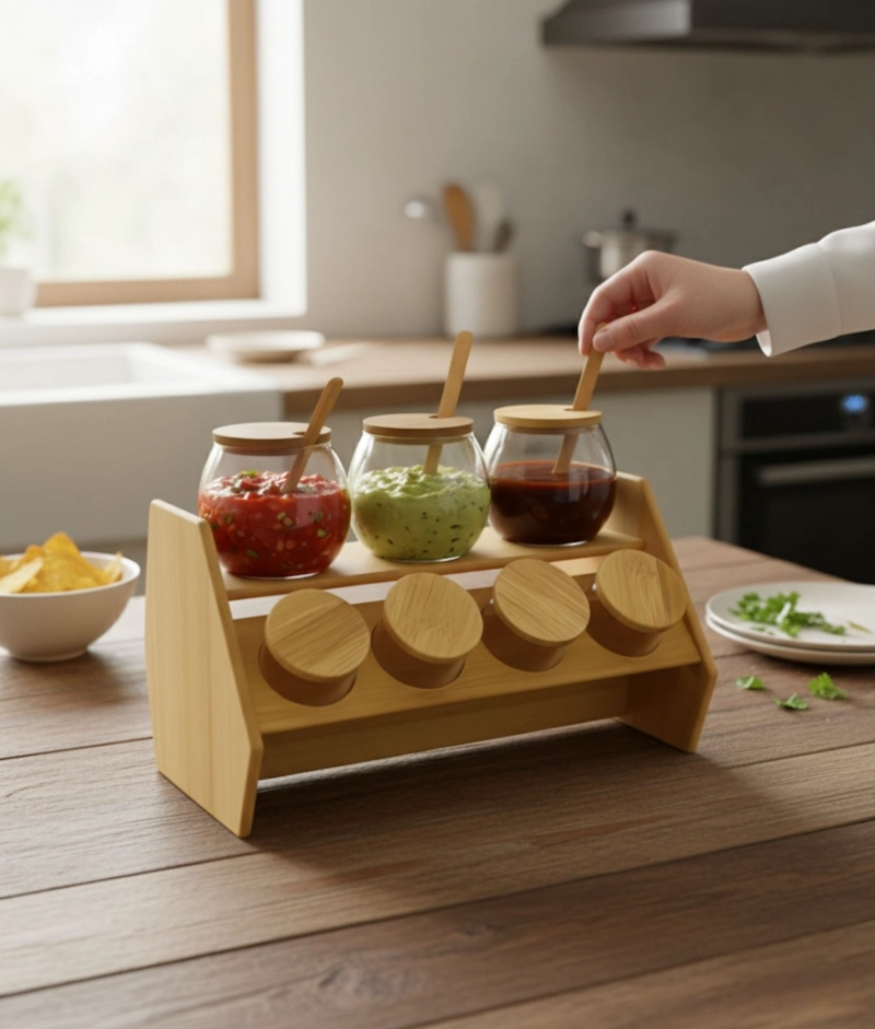 JUEGO RECIPIENTE ALMACENAMIENTO SOPORTE CONTENEDOR JHN - 2