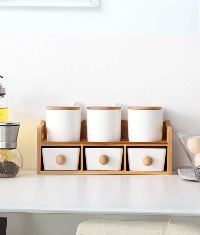 JUEGO RECIPIENTE ORGANIZADOR CONTENEDOR SOPORTE TAPA JHN - 7