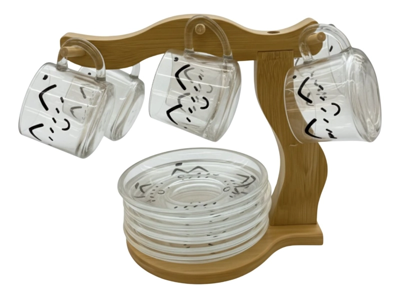 JUEGO TAZA SOPORTE PLATO DECORATIVO ORGANIZADOR COCINA JHN - 1