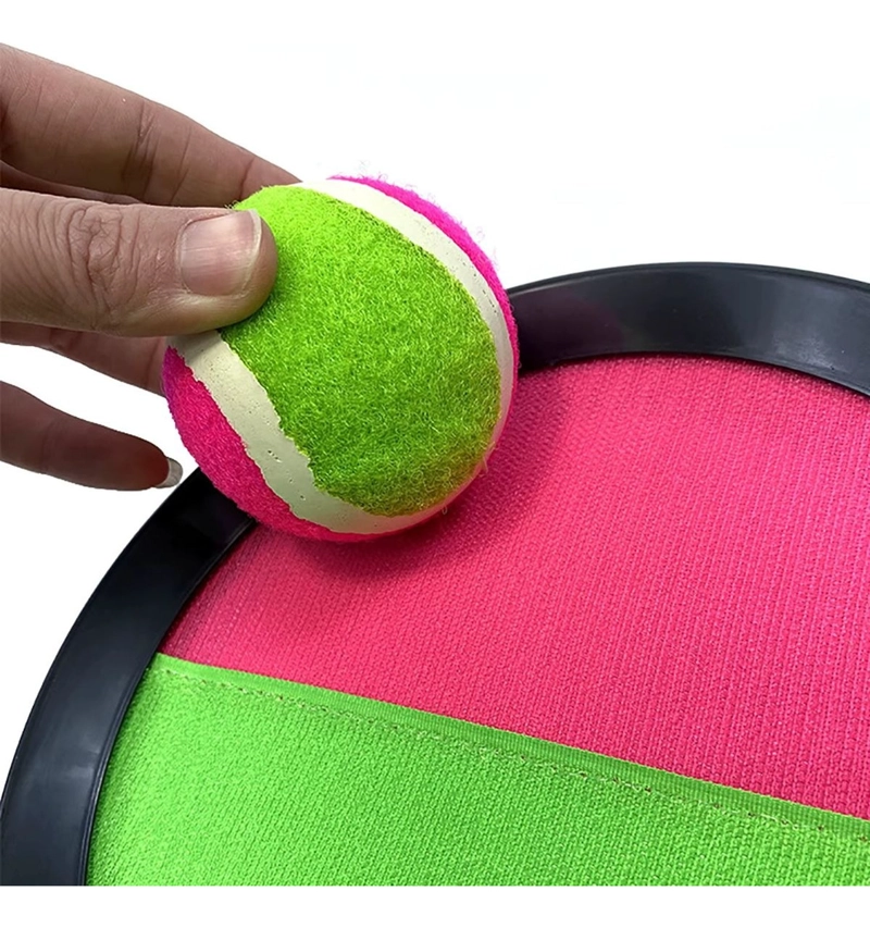 SET 2 JUGUETE DE PELOTA CON RAQUETA ATRAPA DIVERTIDO LAU - 6