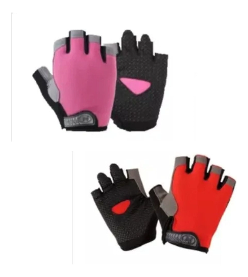 SET 2 GUANTES DEPORTIVOS CICLISMO GIMNASIO VELCRO LAU - 4