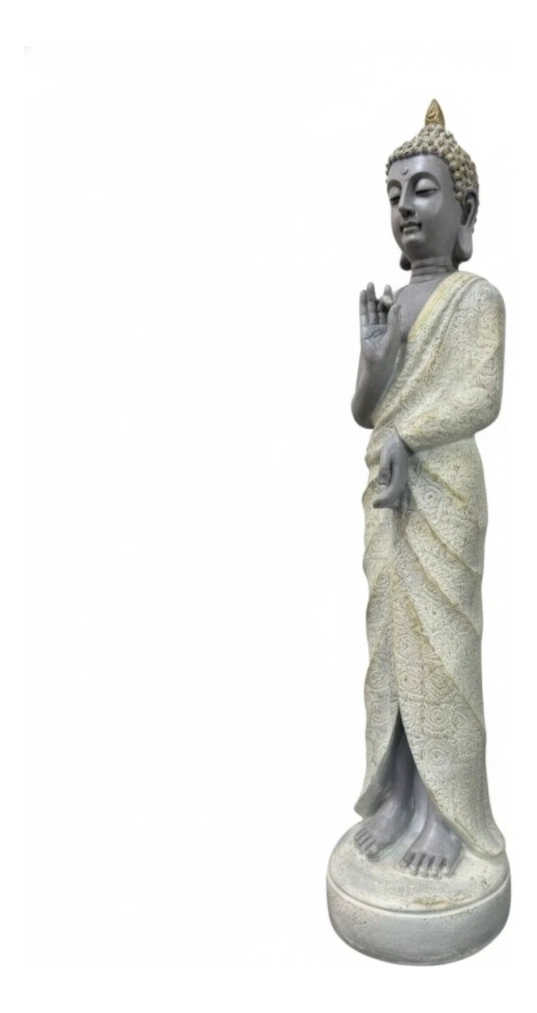 ESTATUA DECORATIVA FIGURA BUDA PIE SERENIDAD MEDITACION JHN - 3