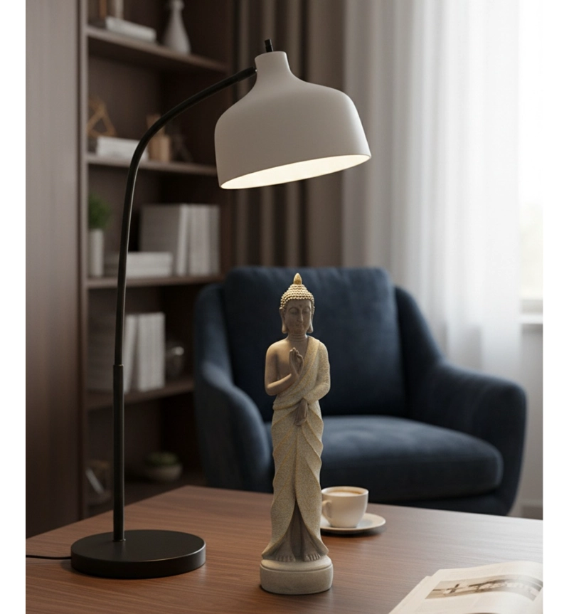 ESTATUA DECORATIVA FIGURA BUDA PIE SERENIDAD MEDITACION JHN - 9