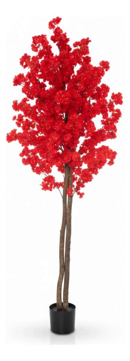 PLANTA ARTIFICIAL DECORATIVA FLOR CEREZO ARBOL ADORNO JHN - 1