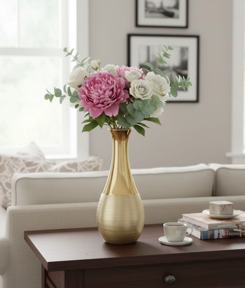 FLORERO DECORATIVO MODERNO SILUETA GOTA TEXTURA DUAL JHN - 9