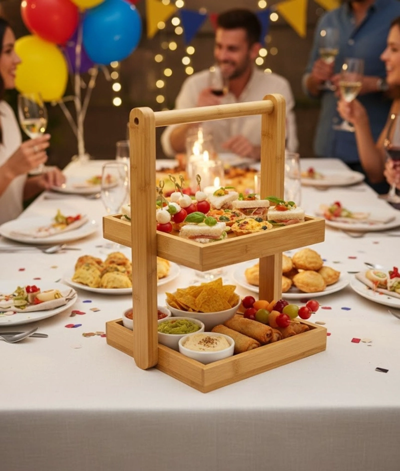 BANDEJA DECORATIVA ORGANIZADOR VERSATIL 2 NIVELES ASA JHN - 4