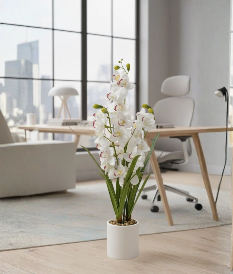PLANTA ARTIFICIAL DECORATIVA ORQUIDEA ELEGANTE ADORNO JHN - 7