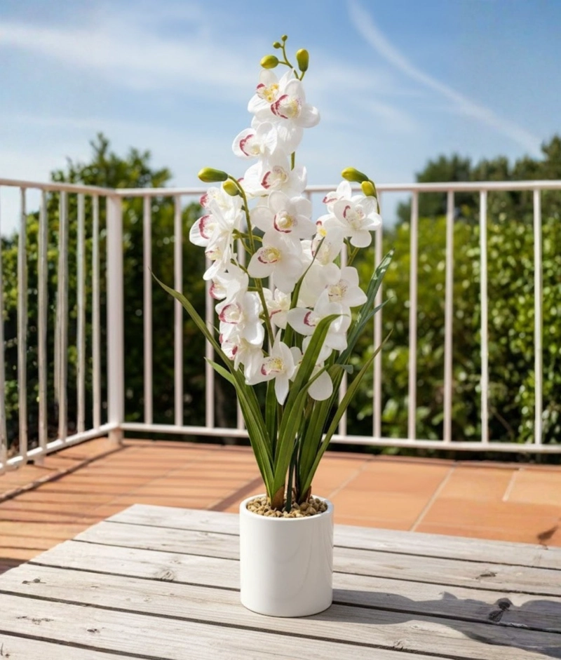 PLANTA ARTIFICIAL DECORATIVA ORQUIDEA ELEGANTE ADORNO JHN - 8