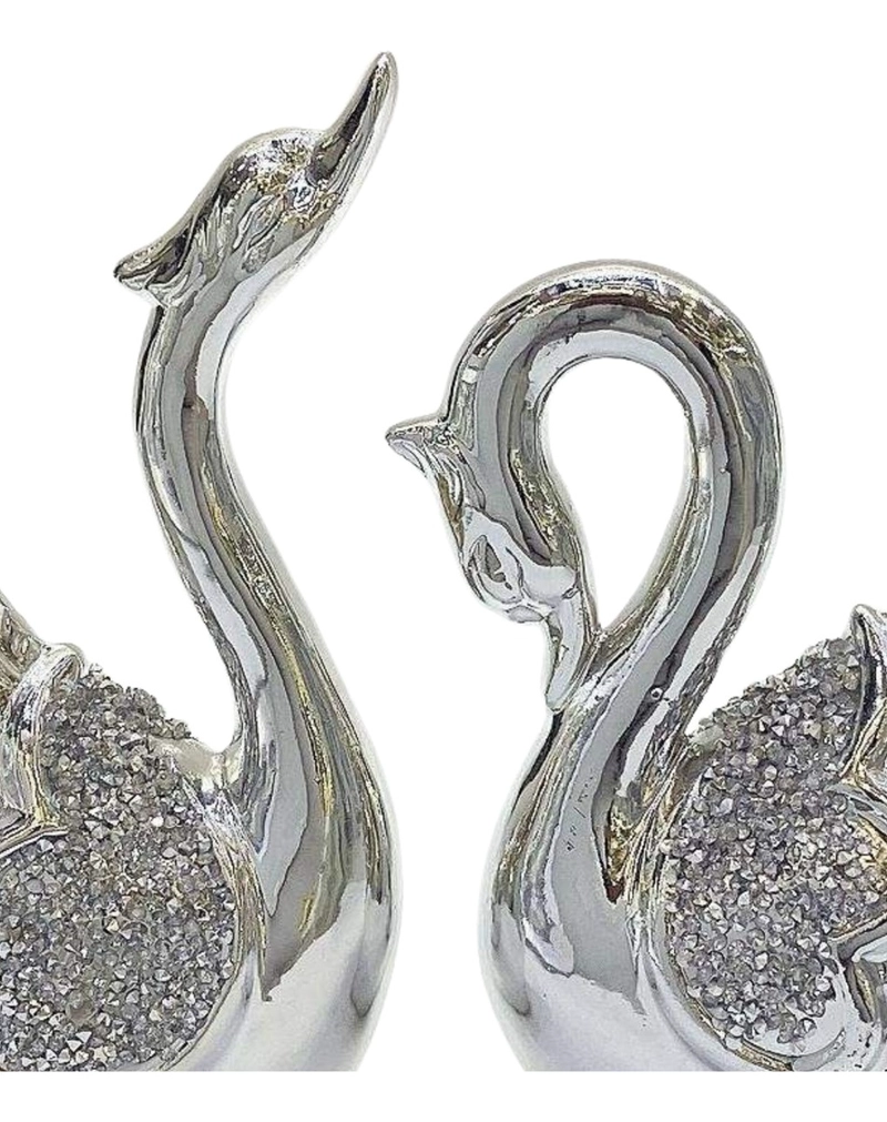 SET 2 ESTATUA DECORATIVA CISNE ADORNO FIGURA MODERNA JHN - 3