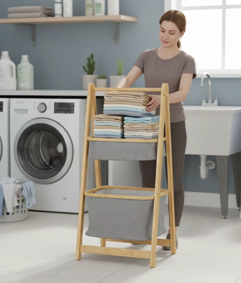 ESTANTE ORGANIZADOR ROPA DOBLE NIVEL MODERNO FUNCIONAL JHN - 5