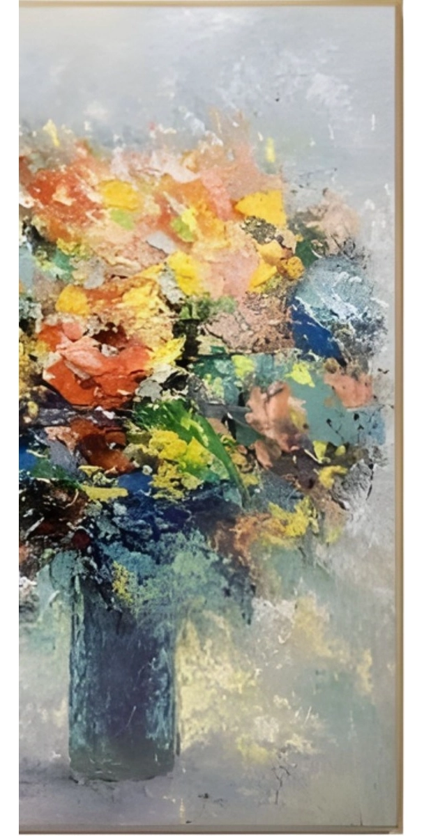 CUADRO DECORATIVO FLORES VIBRANTES RELIEVE ADORNO PARED JHN - 3