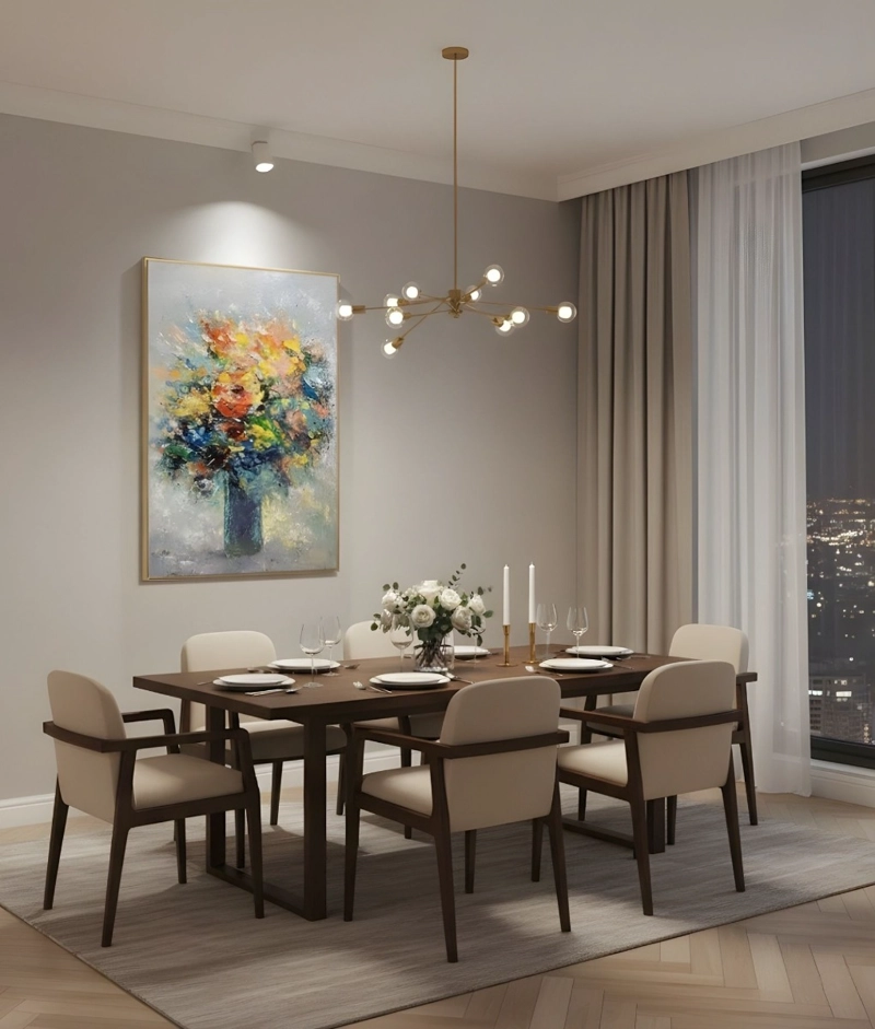 CUADRO DECORATIVO FLORES VIBRANTES RELIEVE ADORNO PARED JHN - 10