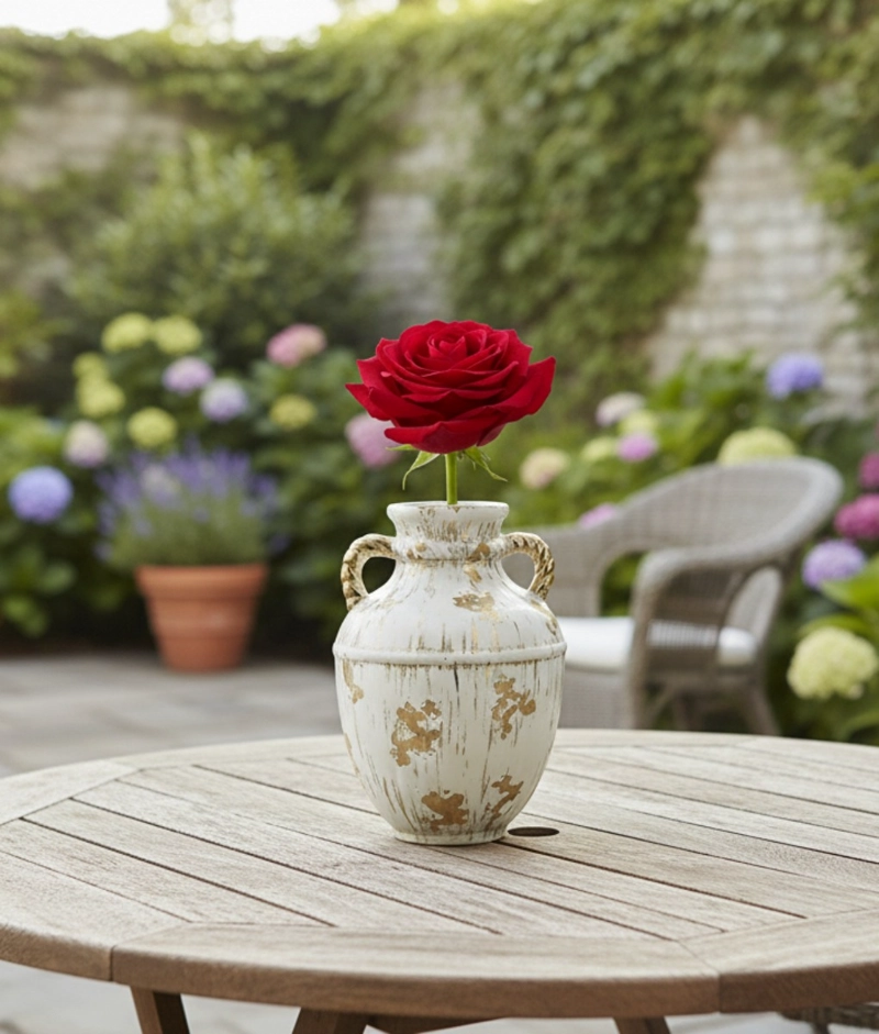 FLORERO DECORATIVO MODERNO JARRON ESTILO ENVEJECIDO JHN - 8