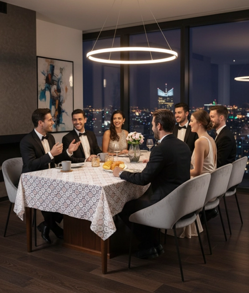 MANTEL DECORATIVO DISEÑO ENCAJE GEOME TRICO MODERNO JHN - 6