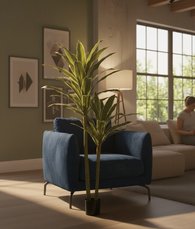PLANTA ARTIFICIAL TROPICAL PALMERA ADORNO DOBLE TRONCO JHN - 6