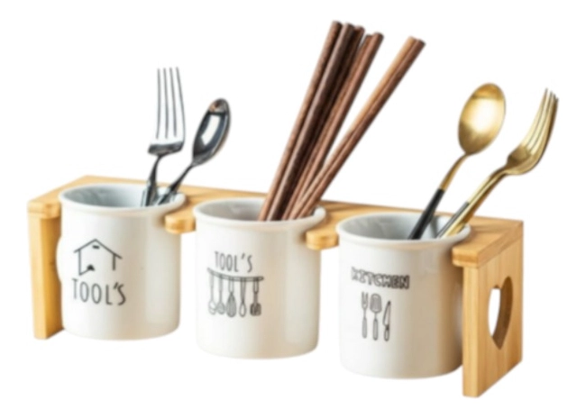 SET ORGANIZADOR CUBIERTOS UTENSILIOS MODERNO 3 PZAS JHN - 3