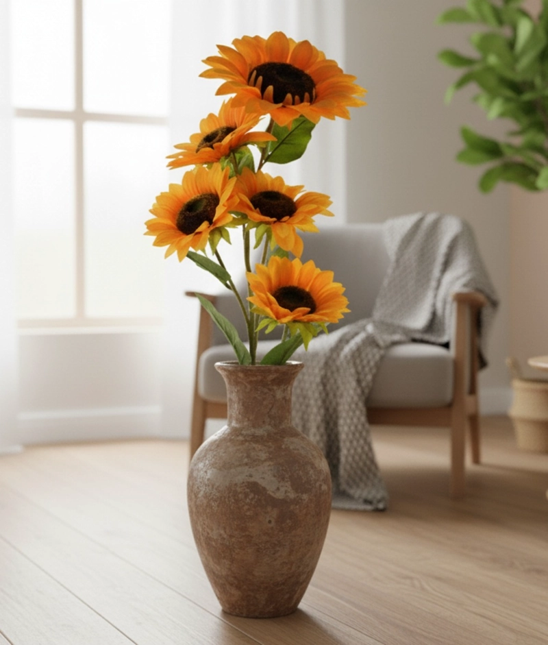 FLORES ARTIFICIALES RAMO DECORATIVO GIRASOLES ADORNO JHN - 2