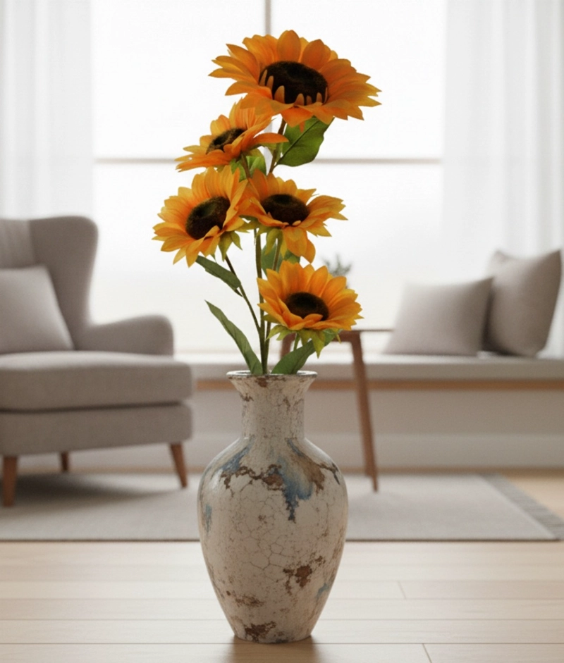 FLORES ARTIFICIALES RAMO DECORATIVO GIRASOLES ADORNO JHN - 7