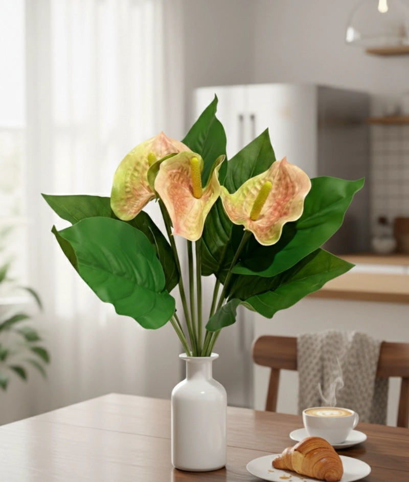 SET 3 FLORES ARTIFICIALES RAMO EXOTICO CALAS ANTURIOS JHN - 9