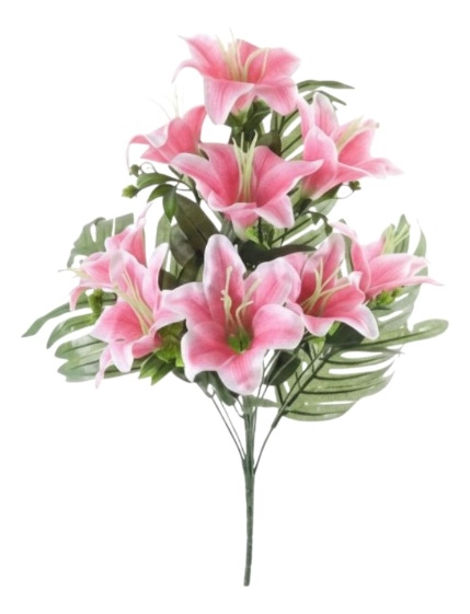 SET 2 FLORES ARTIFICIALES RAMO LIRIOS DECORACION ADORNO JHN - 1