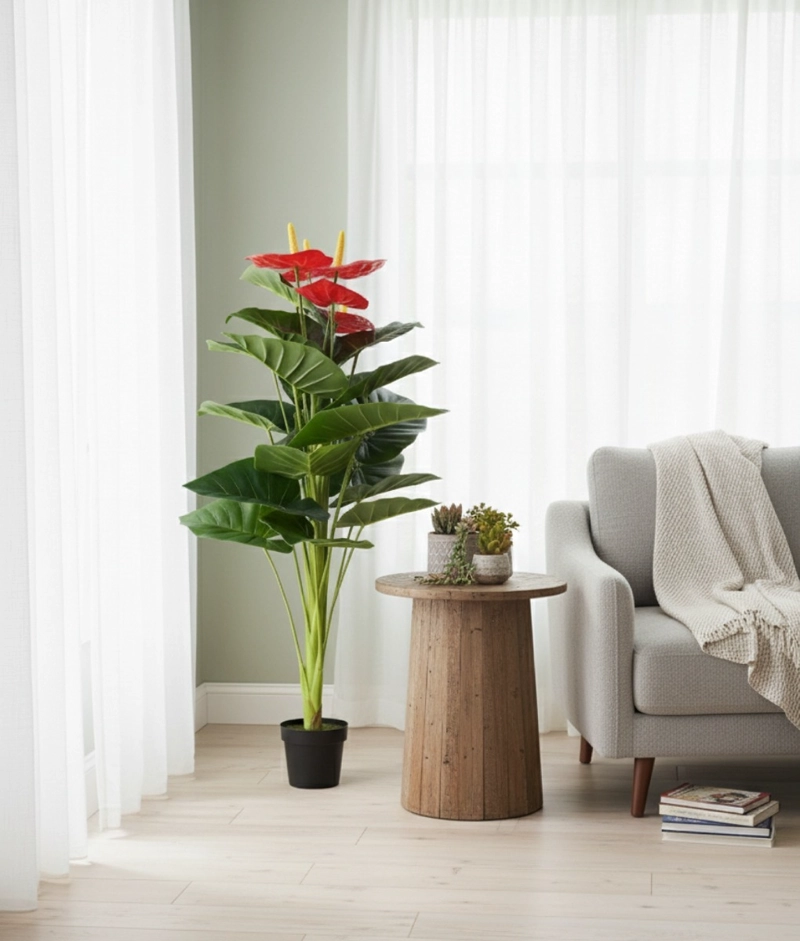 PLANTA ARTIFICIAL ANTURIO EXUBERANTE ADORNO HOGAR JHN - 6