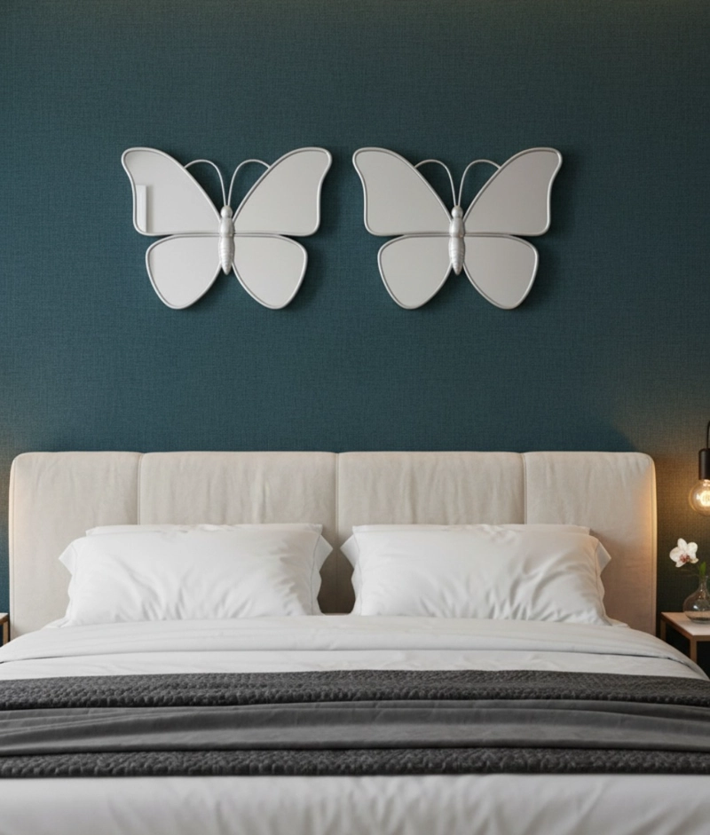 ESPEJO DECORATIVO FORMA MARIPOSA ADORNO PARED HOGAR JHN - 2