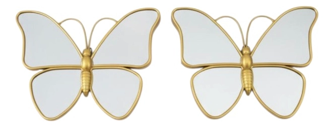 ESPEJO DECORATIVO FORMA MARIPOSA ADORNO PARED HOGAR JHN - 3