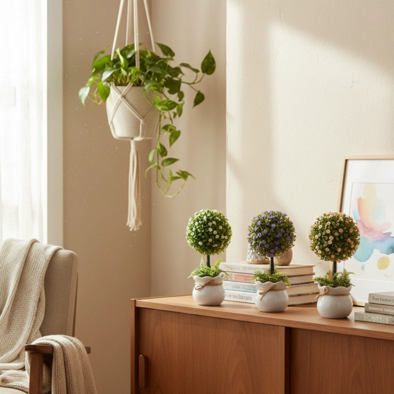 PLANTA ARTIFICIAL DECORATIVA ARREGLO TOPIARIO ORNAMENTAL JHN - 8