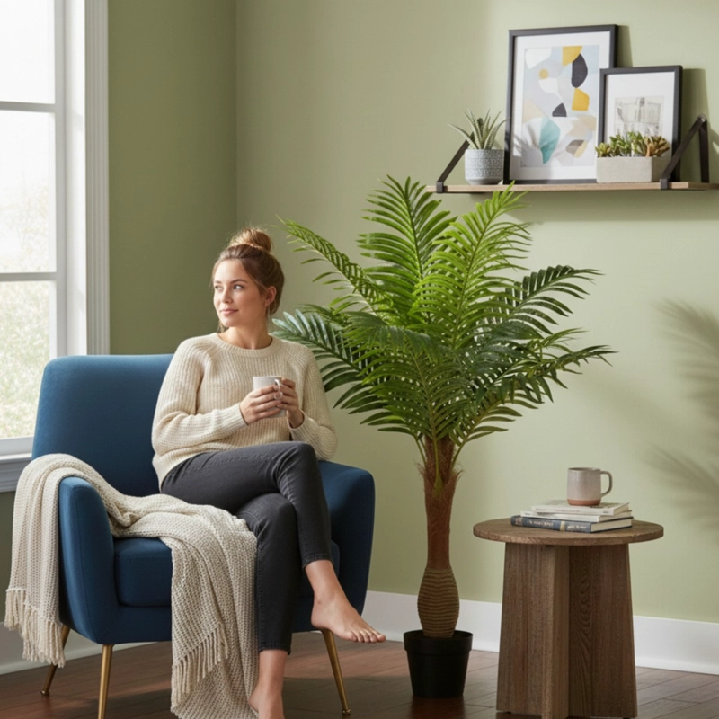 PLANTA ARTIFICIAL DECORATIVA PALMERA TROPICAL ADORNO JHN - 2
