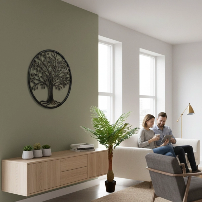 PLANTA ARTIFICIAL DECORATIVA PALMERA TROPICAL ADORNO JHN - 3