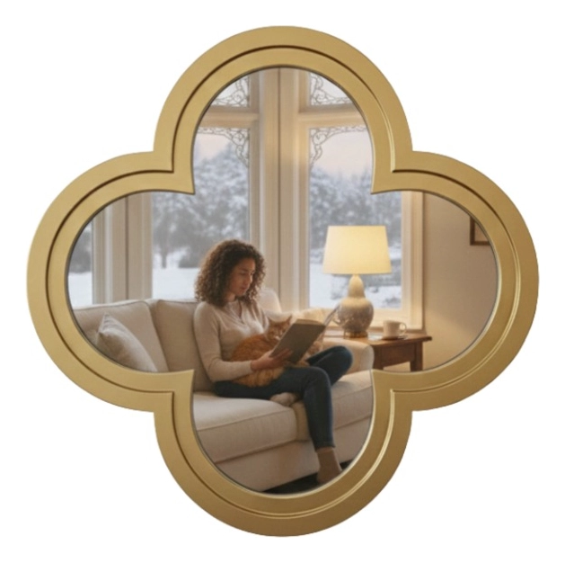ESPEJO PARED DECORATIVO ESTILO DISEÑO FLOR CIRUELO HOGAR JHN - 3