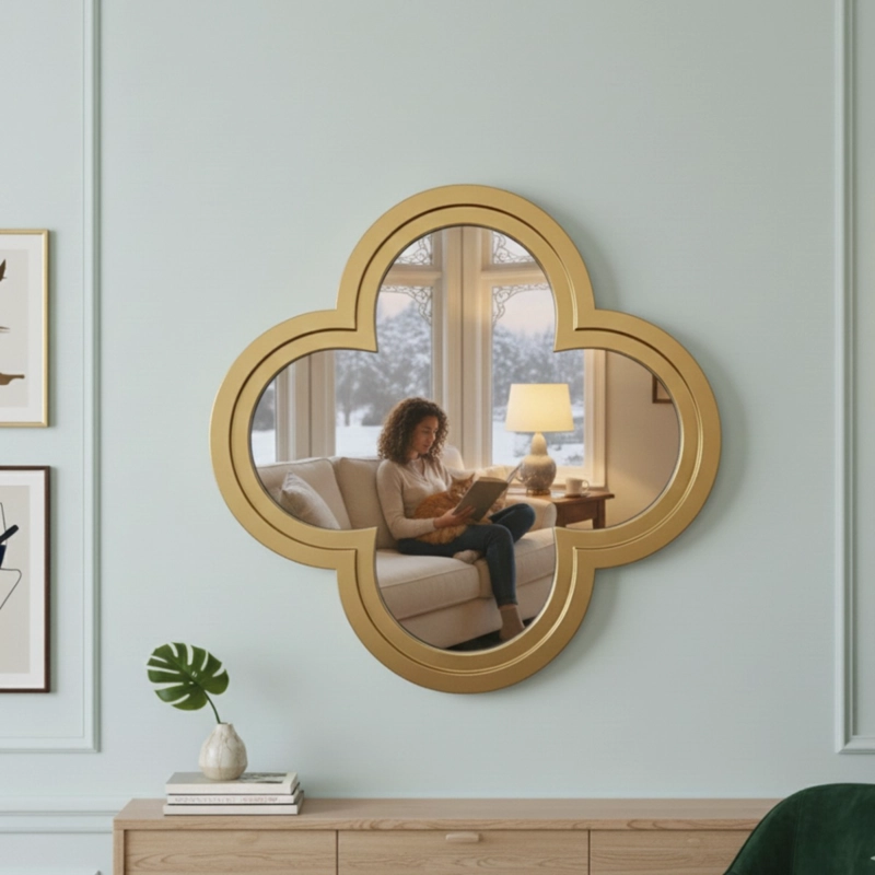 ESPEJO PARED DECORATIVO ESTILO DISEÑO FLOR CIRUELO HOGAR JHN - 6
