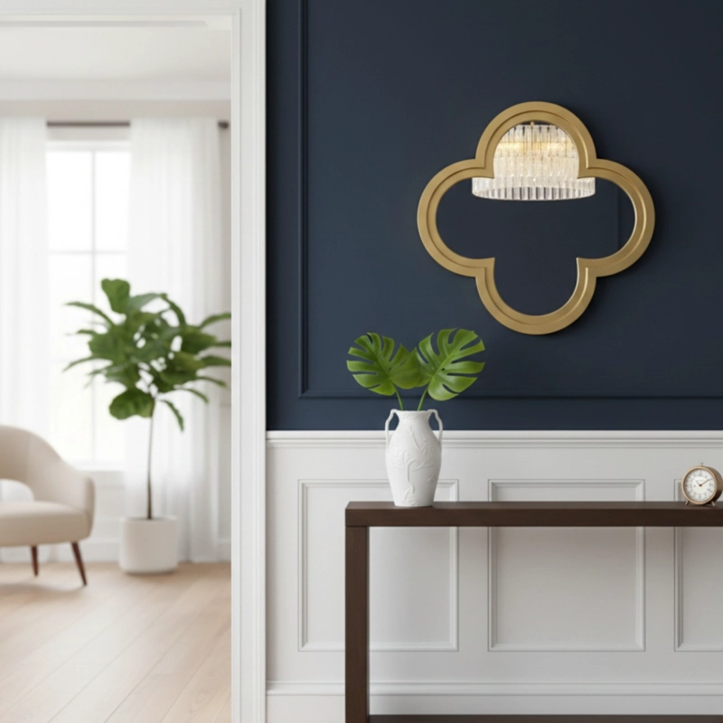 ESPEJO PARED DECORATIVO ESTILO DISEÑO FLOR CIRUELO HOGAR JHN - 9