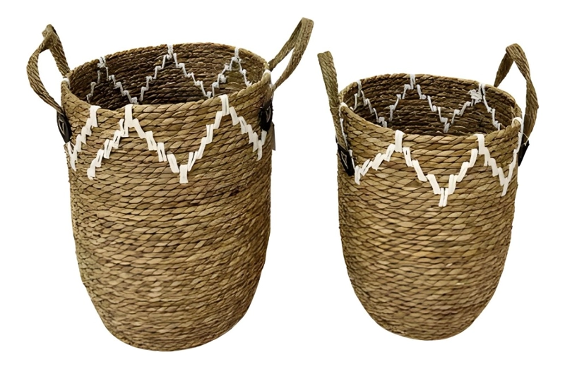 SET 2 CANASTO DECORATIVO MODERNO CESTO ALMACENAMIENTO JHN - 3