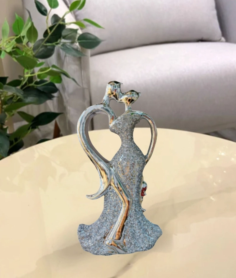 ESTATUA ADORNO PAREJA ABSTRACTA FIGURA DECORATIVA JHN - 10