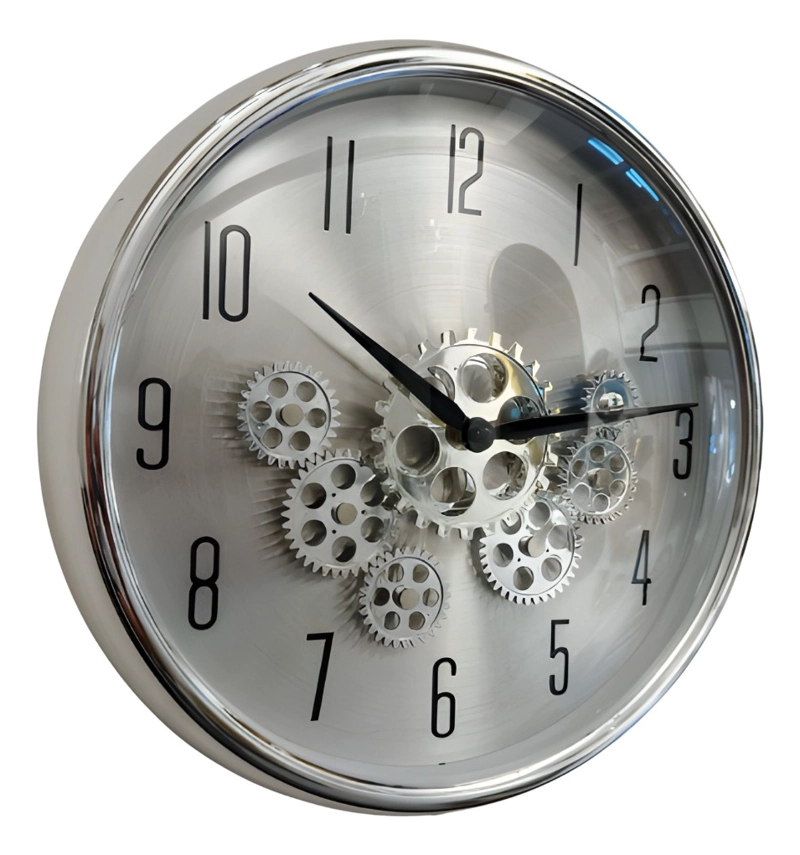 RELOJ PARED DECORATIVO GIRATORIO DISEÑO ENGRANAJES JHN - 1