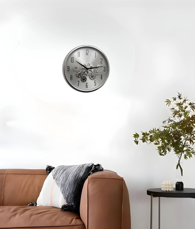 RELOJ PARED DECORATIVO GIRATORIO DISEÑO ENGRANAJES JHN - 6